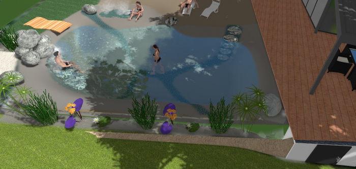 vue d'une piscine réalisée en 3d